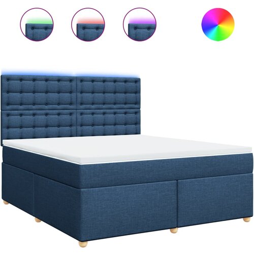 vidaXL Box spring postelja z vzmetnico modra 180x200 cm blago, (21310471) Cene