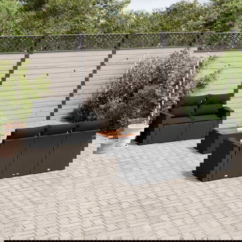 vidaXL 6-dijelni set vrtnih sofa s jastucima crni od poliratana Cijene
