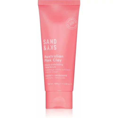 Sand & Sky Australian Pink Clay Micro-Exfoliating Face Scrub mikro-eksfoliacijski čistilni gel za obraz 100 g
