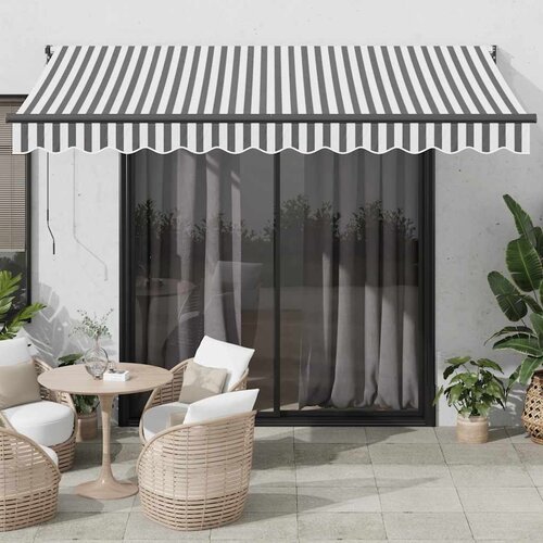  Uvlačiva tenda antracit i bijela 3,5x2,5 m tkanina i aluminij Cijene