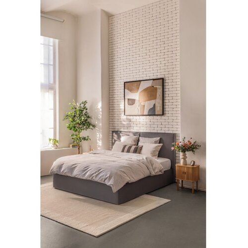 Bonami Selection Siva oblazinjena zakonska postelja s prostorom za shranjevanje z letvenim dnom 160x200 cm Thessa Bold &amp;ndash; Slike