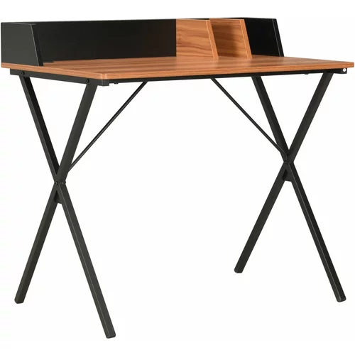 vidaXL vodaXL Pisalna miza črna in rjava 80x50x84 cm