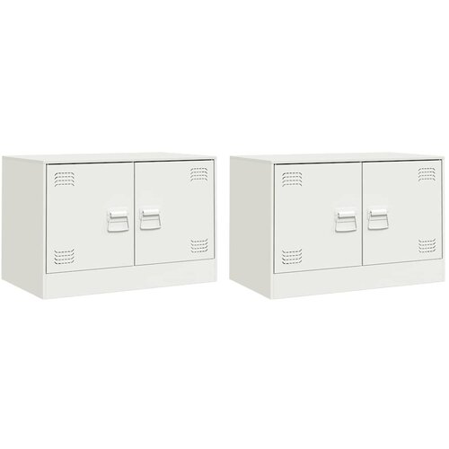  TV ormarići 2 kom bijeli 67 x 39 x 44 cm čelični Bijela Slike