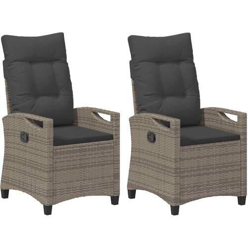  Vrtna stolica 2 pcs Siva i tamno siva 56 x 60 x 112 cm Slike