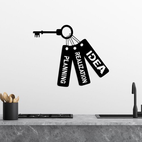 Wallity Zidna dekoracija Idea Realization Planning, 57 x 70 cm, Crna Cene
