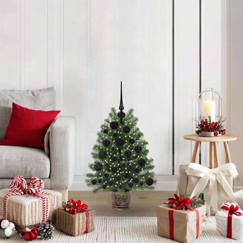 vidaXL Umestno božično drevo med 150 LED Zelena 65 cm PE in PVC Cene