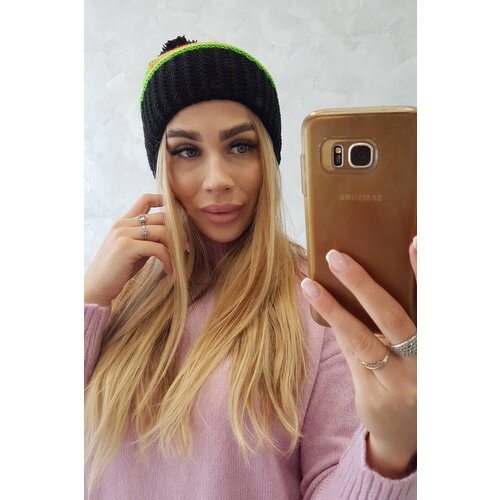 Kesi Women&amp;#039;s Cap Kinga K297 Black + Orange + Neon Green Slike