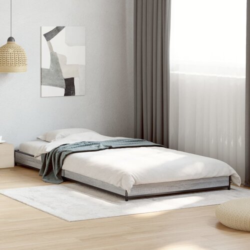 Furnova Posteljni okvir siva sonoma 90x190 cm inženirski les in kovina, (21939054) Slike