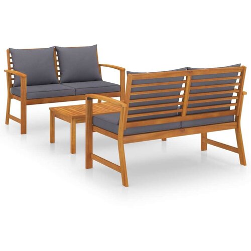  3-dijelna vrtna garnitura od masivnog drva bagrema s jastucima Cijene