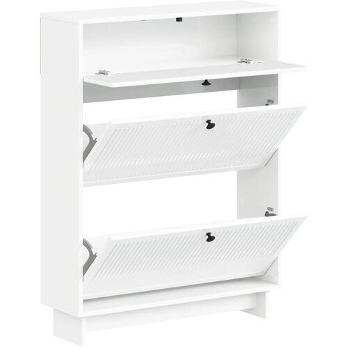  Ormar za cipele EDE 78 x 24 x 103 cm Konstruirano drvo - Bijela visokog sjaja Slike