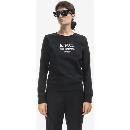 A.P.C. Bombažen pulover Sweat Tina ženski, črna barva