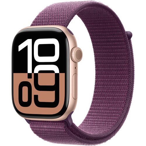 Apple watch S10 gps 46mm rose gold alu case/plum sport loop, (mwwv3qv/a) Cene