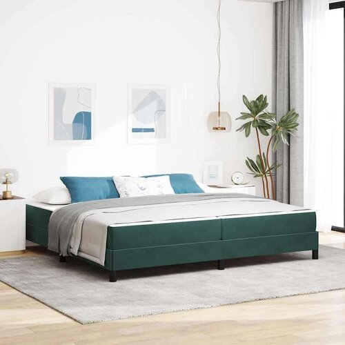  Postelja z vzmetnico Temno zelena 200 x 210 cm blago, (5000128018) Cene