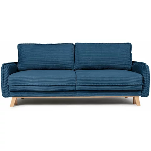 Bonami Selection Plava sklopiva sofa od samta 218 cm Tori –