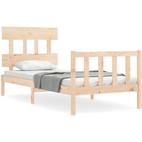 VidaXL Posteljni okvir z vzglavjem 100x200 cm trden les, (20905503) Slike