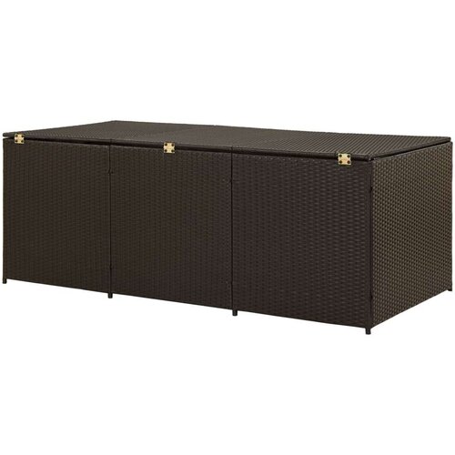 VidaXL Vrtna kutija za pohranu od poliratana 180 x 90 x 75 cm smeđa Slike
