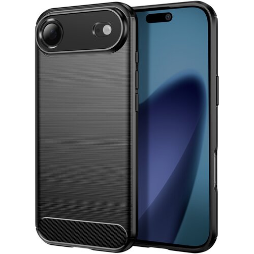AVIZAR Ovitek za iPhone 17 Air iz silikona z učinkom karbona in bru&scaron;eno teksturo, Črna, (5000189929) Cene