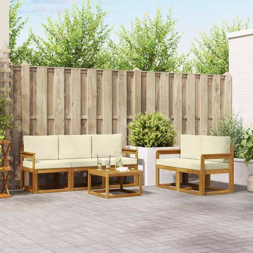  Set vanjskih sofa s jastukom 6 pcs Prirodna i krem Cene