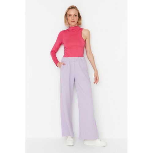 Trendyol Lilac Wide Leg Thick Knitted Sweatpants Slike