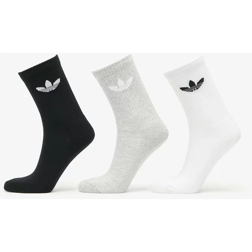 Adidas Trefoil Cushion Crew Sock 3-Pack White/ Medium Grey Heather/ Black
