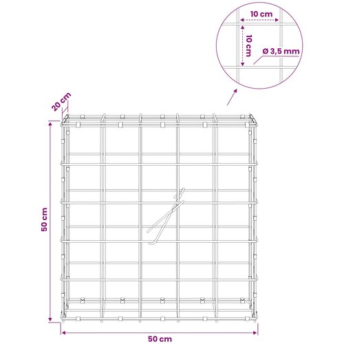  Gabion s žicom debljine 3,5 mm i mrežom 10x10 cm 50x20x50 cm Slike