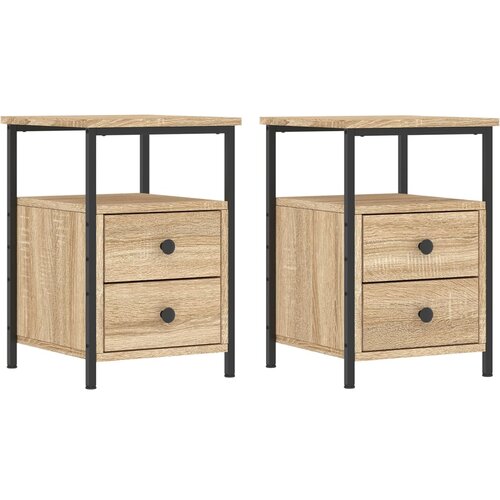 Maison Chic Dvo delni komplet Nočne omarice - Nočne mize sonoma hrast 34x35,5x50 cm inženirski les, (21689003) Slike