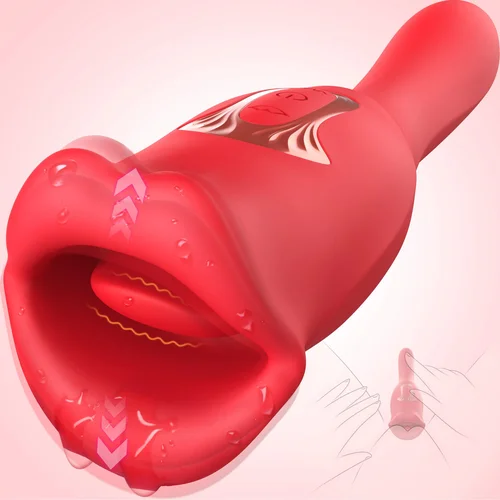 SuperLove French Kissing Tongue Dual Vibrator Red