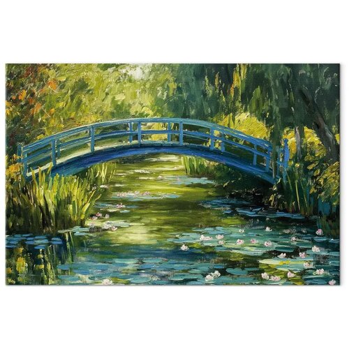  Slika - Impressionist bridge - painting of a bridge against a picturesque background 30x20 Akustična Cene