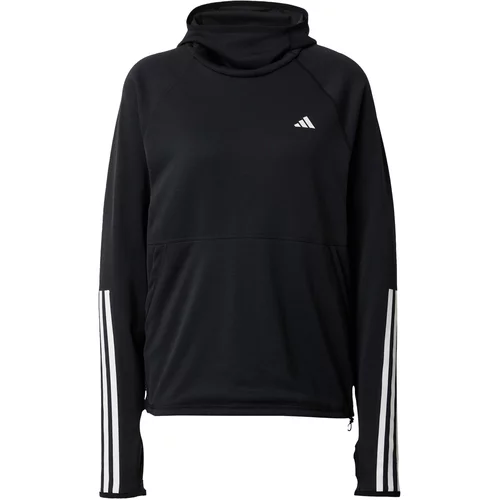 Adidas Sportska sweater majica 'Own The Run 3 Stripes' crna / bijela