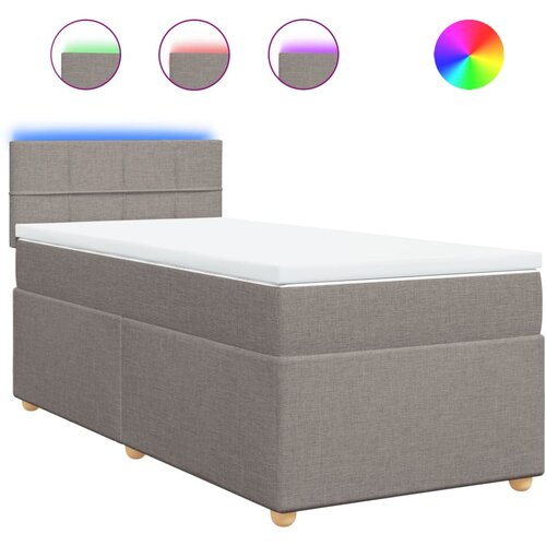 vidaXL Box spring postelja z vzmetnico taupe 80x200 cm blago, (21291458) Cene