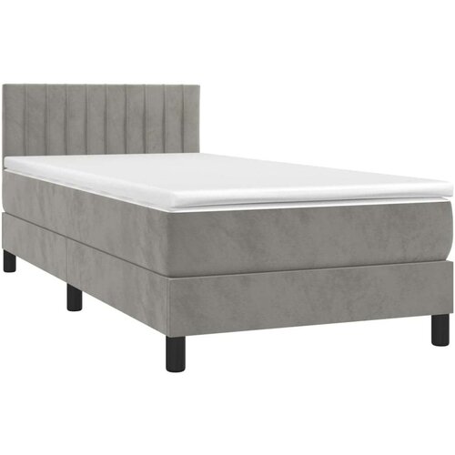Box spring krevet s madracem svjetlosivi 90x190 cm bar&amp;scaron;unasti Slike