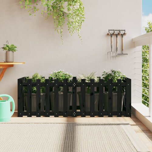 vidaXL Povišena vrtna gredica crna 150x50x50 cm masivna borovina Cijene