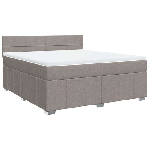 VidaXL Krevet s oprugama i madracem smeđesivi 180x200 cm tkanina Slike