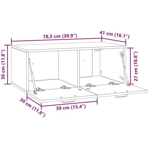  ormar za zid Zidne Bijela visokog sjaja 78,5 x 41 x 30 cm Slike