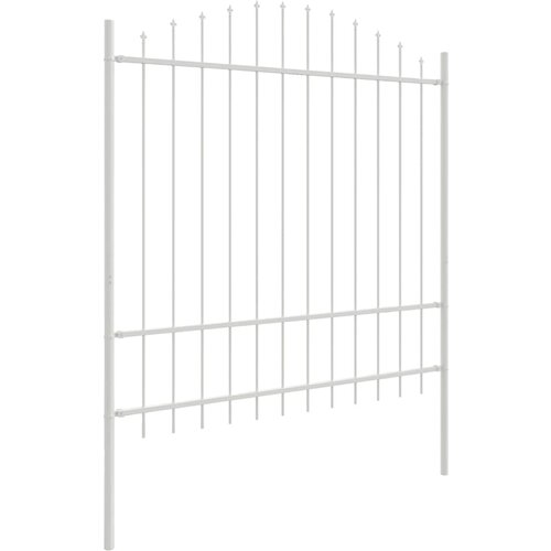  Vrtna Ograda 2 pcs Bijelo 170 x 215 cm Čelik s prahom premazan Slike
