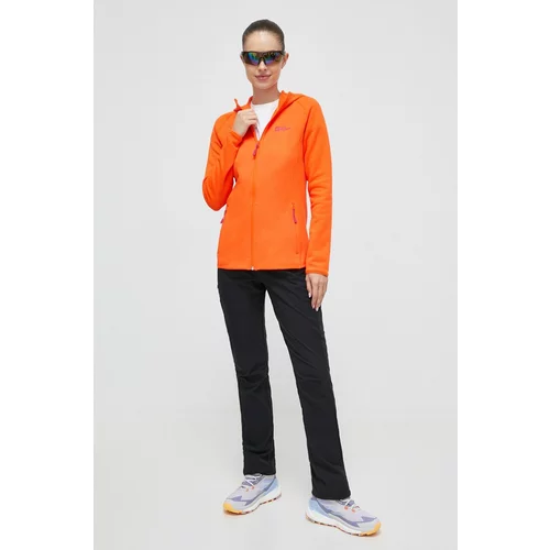 Jack Wolfskin Športni pulover Baiselberg oranžna barva, s kapuco