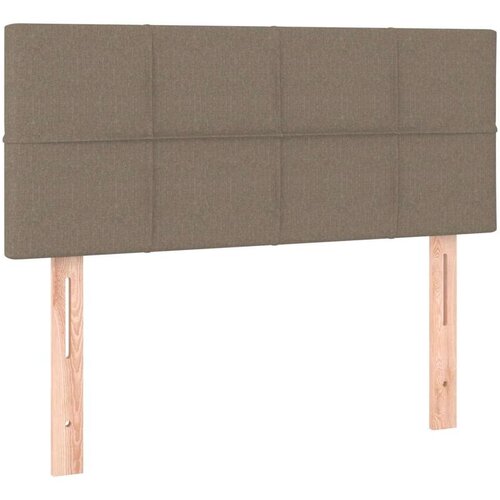 VidaXL Krevet box spring s madracem LED smeđesivi 80 x 200 cm tkanina Slike