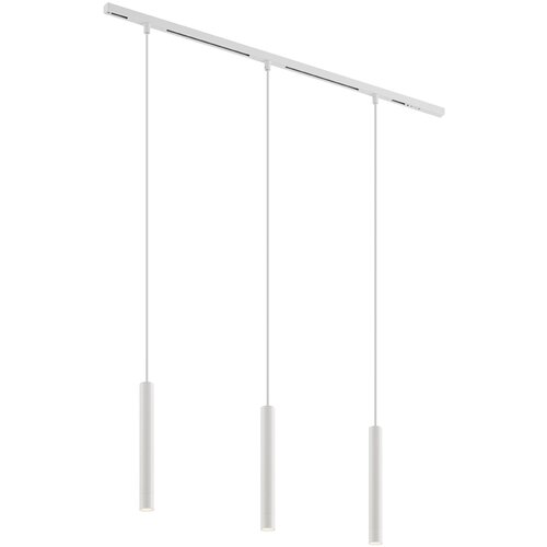 QAZQA Modern railsysteem met 3 hanglampen wit 1-fase - Slimline Keno Cene