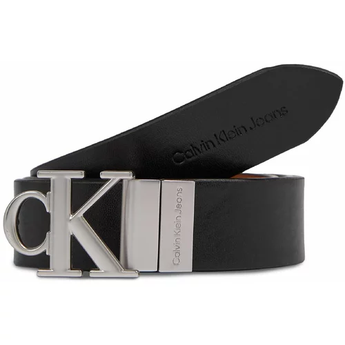 Calvin Klein Jeans Ženski pas Round Mono Pl Rev Lthr Belt 30Mm K60K611489 Black/Cognac 00Z