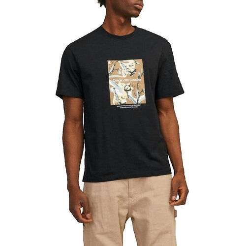 Jack & Jones Majice s kratkimi rokavi T-shirt Jack Jones Sequoia noir Črna Cene