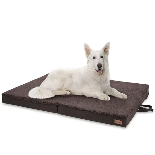 brunolie Paco, krevet za psa, jastuk za psa, perivi, ortopedski, protuklizni, prozračni, preklopmemorijska pjena, veličiXL (120 × 10 × 85 cm)