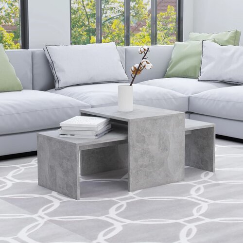 VidaXL Set stolića za kavu siva boja betona 100 x 48 x 40 cm iverica Slike