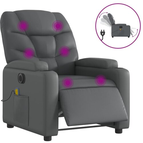Maison Chic Električni masažni naslanjač - Relax naslanjač sivo umetno usnje, (22134610) Cene