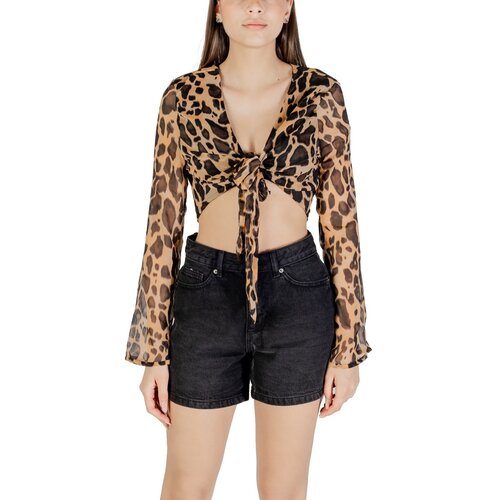 Only Topi &amp;amp; Bluze Onlasta Life L/S Tie Top Wvn 15351746 Kostanjeva Slike