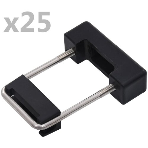 VidaXL u-spojnik s plastikom za stupove ograde 60 x 40 mm 25 setova Slike