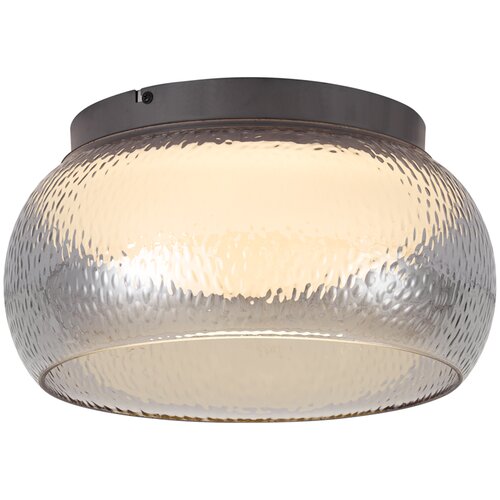 QAZQA Art Deco Ceiling Lamp Gunmetal with Smoke Glass Incl. 3-Step Dimmable LED - Thimble Cene