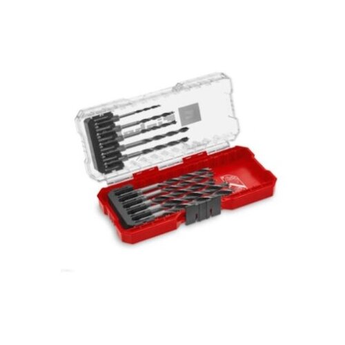 Einhell S-Case 10 kom Set burgija za drvo, C 45, prihvat E6.3 - 1/4&amp;quot;, 3 - 8 mm ( 49108733 ) Slike