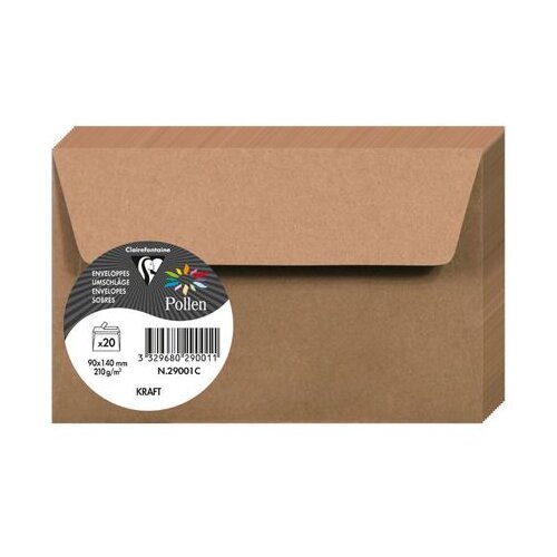 Clairefontaine kuverte Pollen 90x140mm 120gr kraft 1/20 Slike