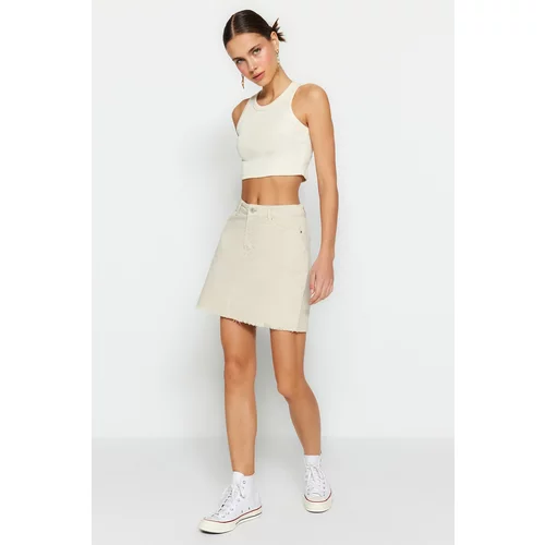 Trendyol Skirt - Ecru - Mini