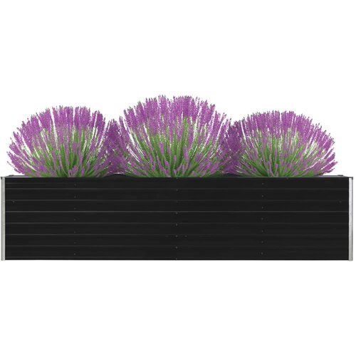 vidaXL Dvignjeno cvetlično korito 320x40x77cm pocinkano jeklo antracit Cene